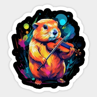 Prairie Dog Playing Violin Sticker